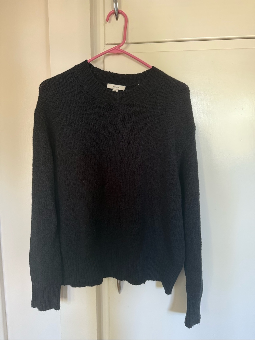 Vince Luxe Cotton Crewneck Knit Sweater